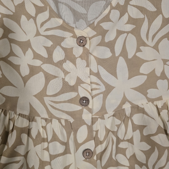 NWT RIP CURL Holiday Tropics Baby Doll Dress, Tan, Size XL - Picture 9 of 12